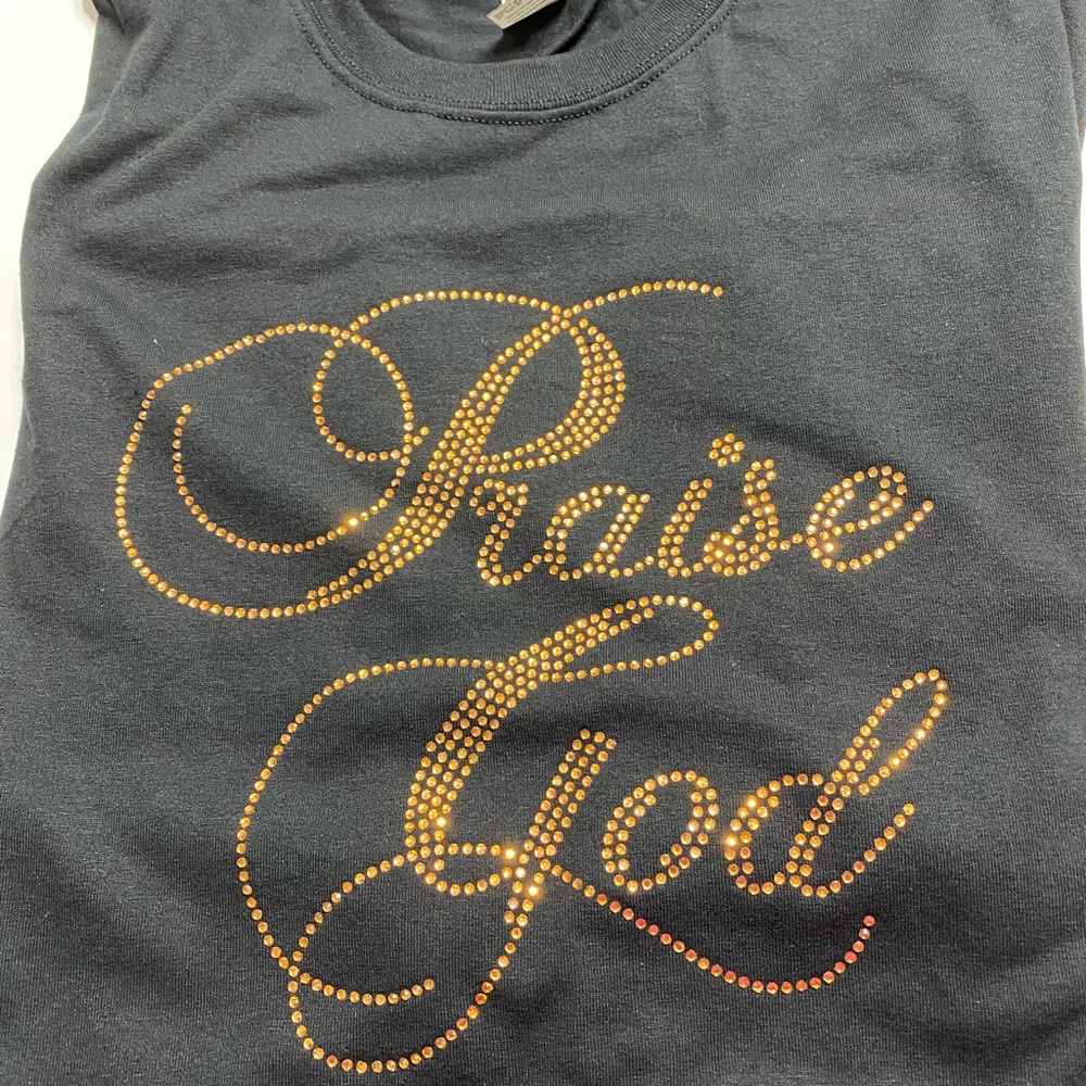 Rhinestone Praise  God Tee